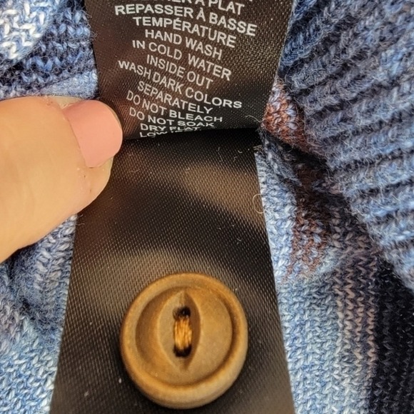 LE 31 X SIMONS Henley Sweater Men's Sz Small Blue Aztec Knit Grunge Soft Cotton - Picture 8 of 13